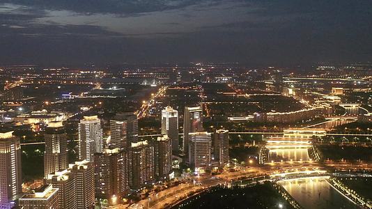 郑州郑东新区夜景航拍4K视频视频的预览图