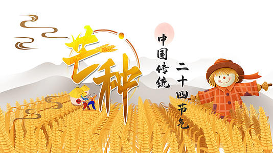 中国传统二十四节气芒种AE模板视频的预览图