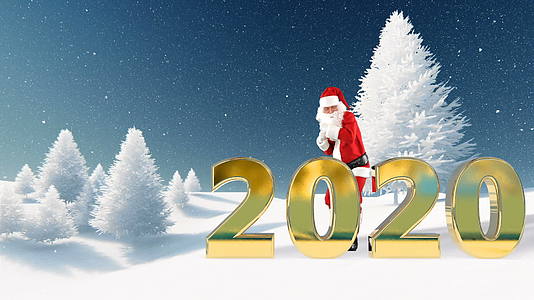2020年雪中圣诞老人视频的预览图