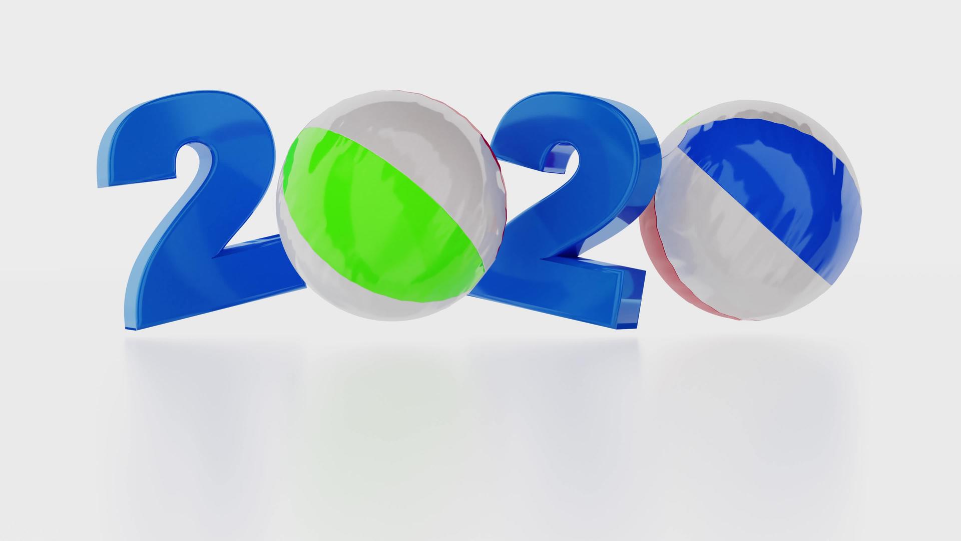 2020年海滩球以无限旋转的方式设计视频的预览图