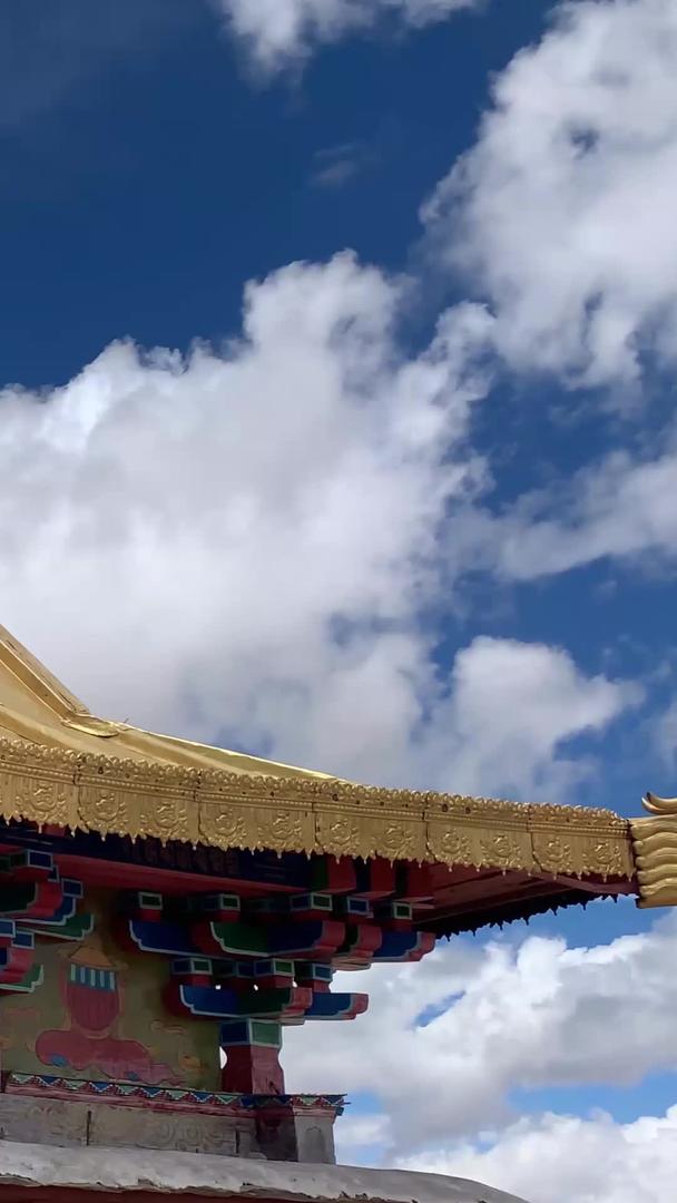 藏传佛教寺庙建筑细节视频视频的预览图