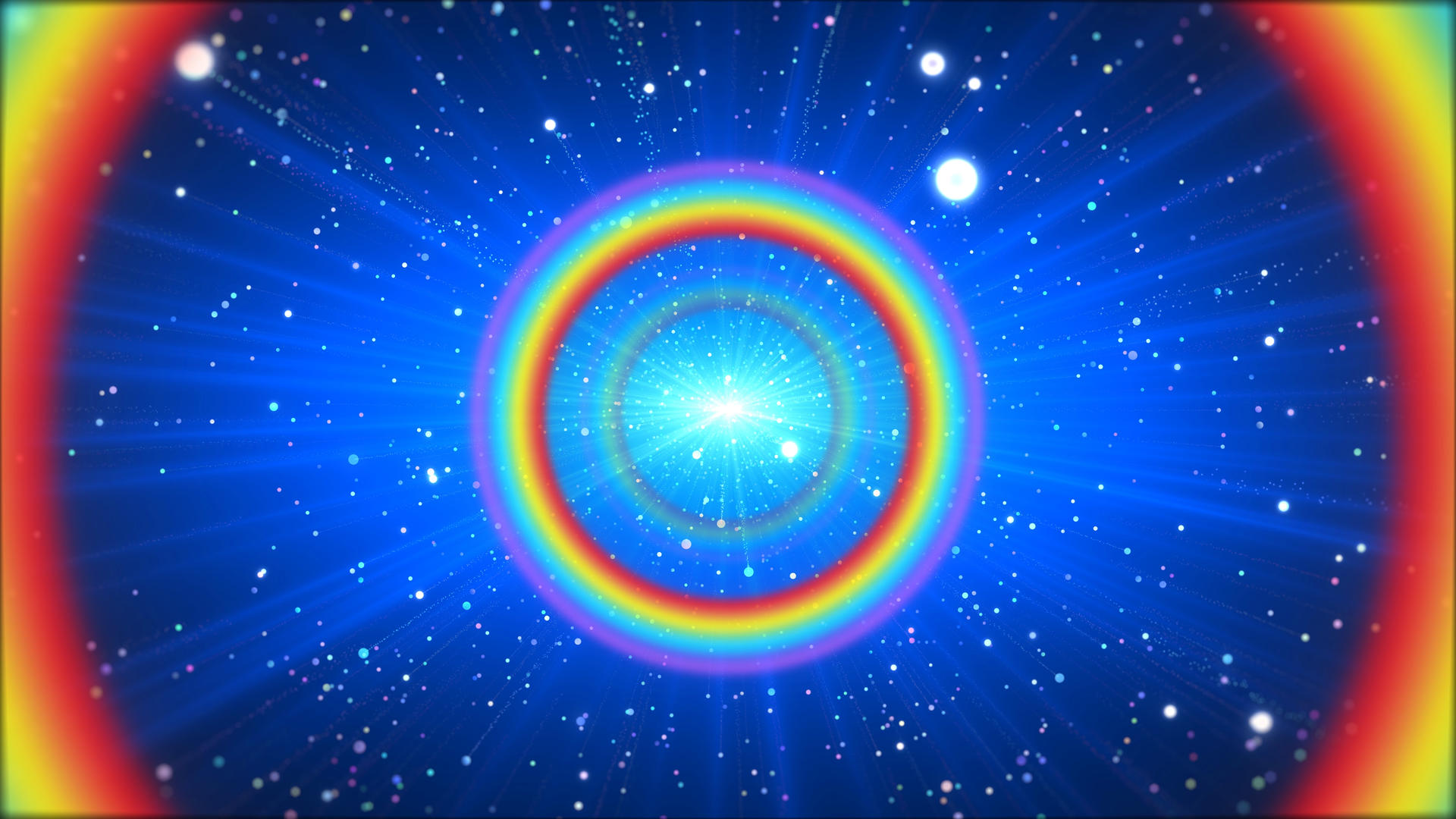 4K清新彩虹圈星空粒子背景视频的预览图
