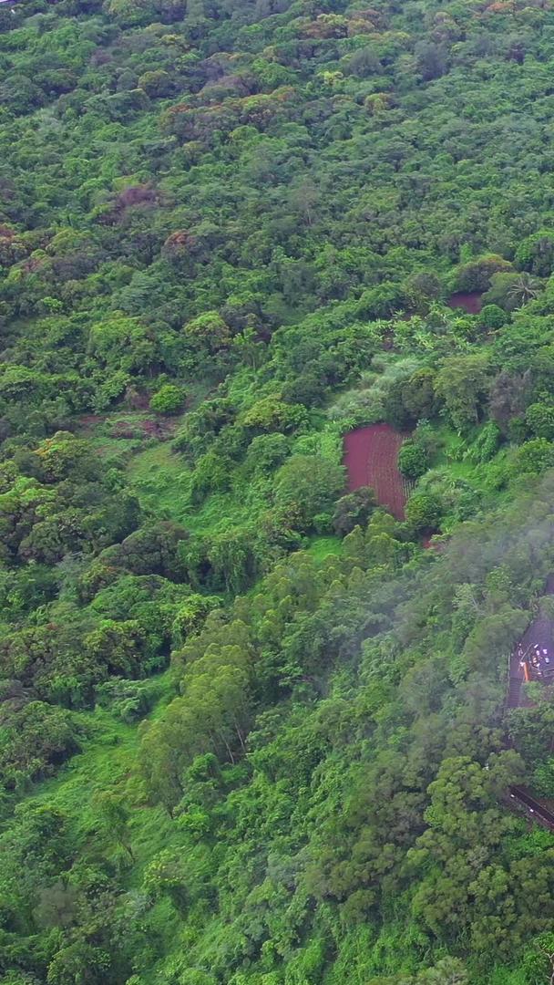 海南火山口航拍云雾下地质视频素材视频的预览图