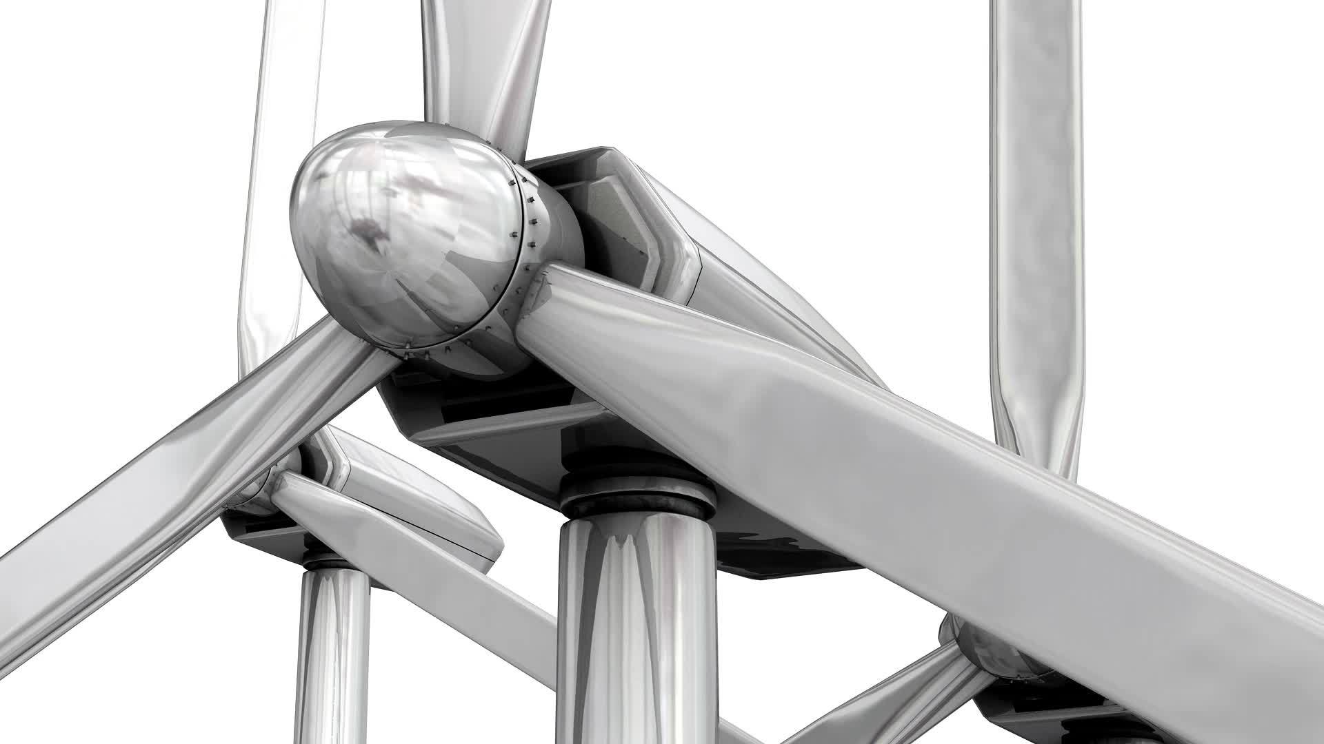 风力涡轮机的白色背景视频的预览图