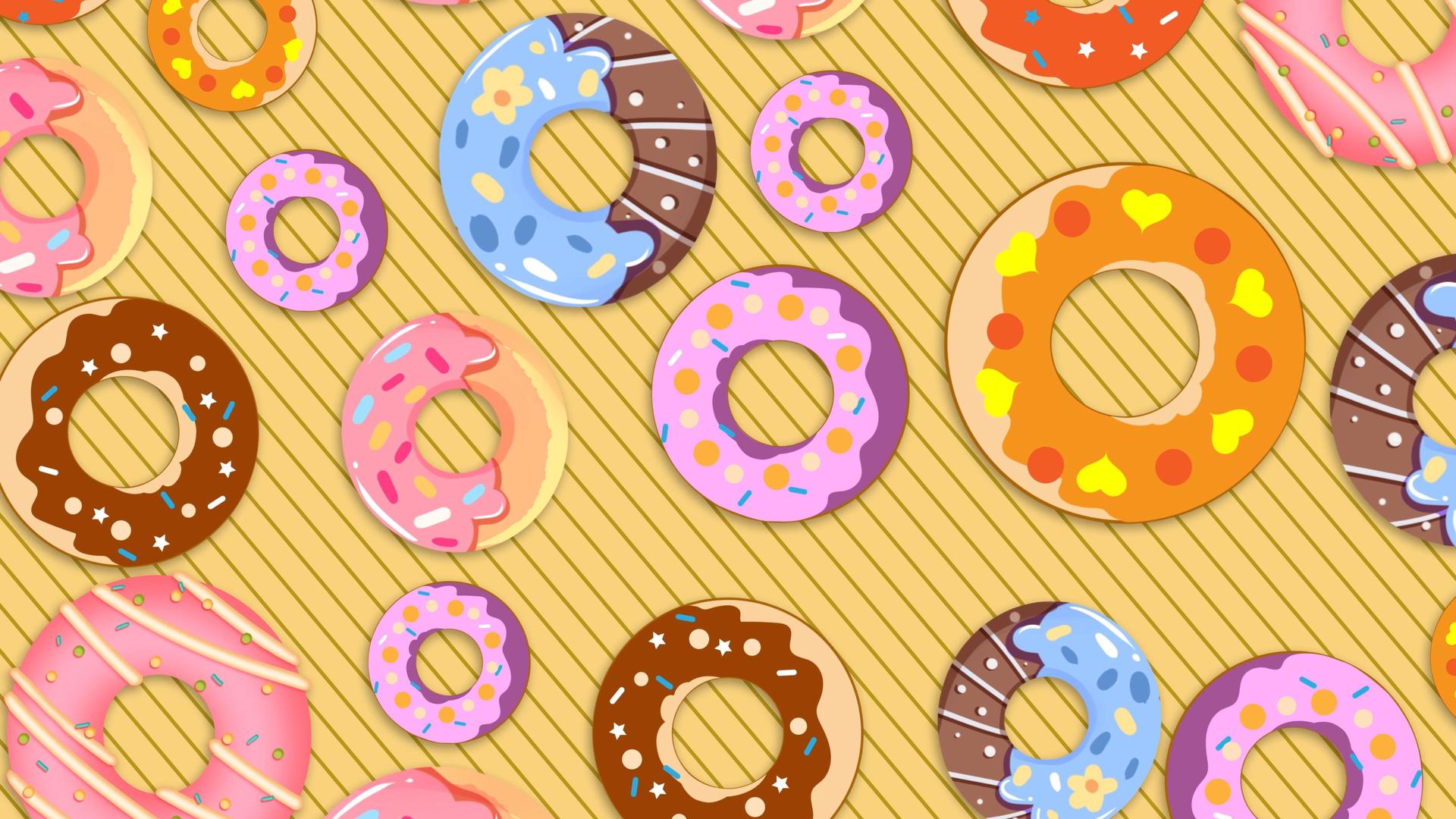 4K卡通甜甜圈动画儿童背景视频的预览图
