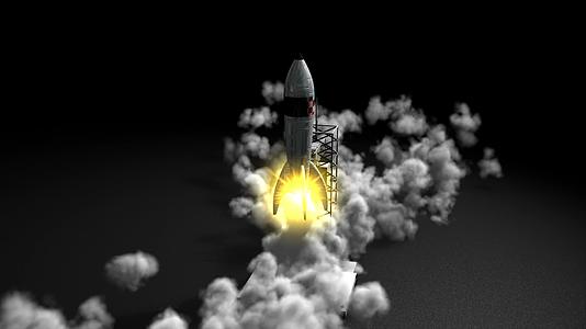 3D动画火箭发射视频的预览图