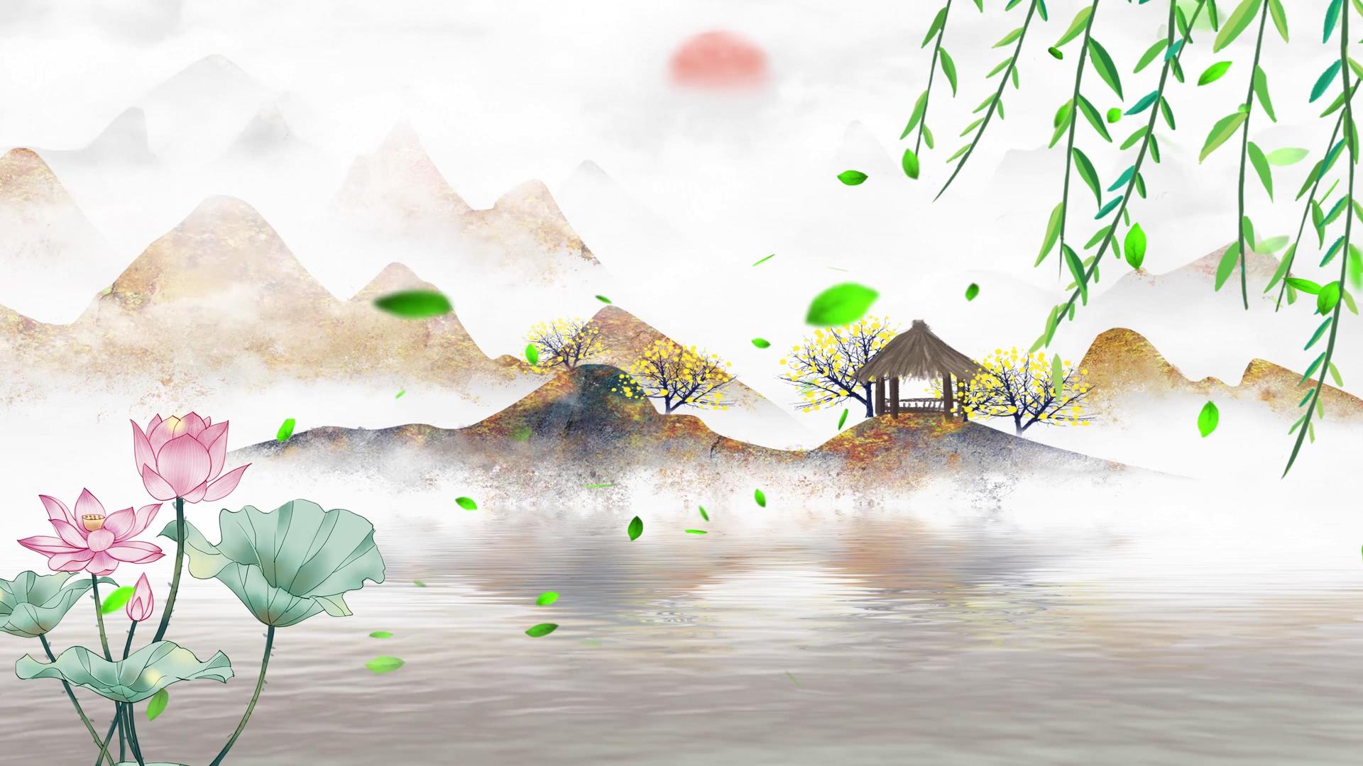 4K中国风水墨古典背景视频视频的预览图