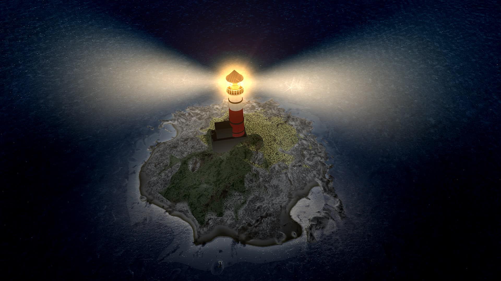 3d岛上有一座动画灯塔视频的预览图