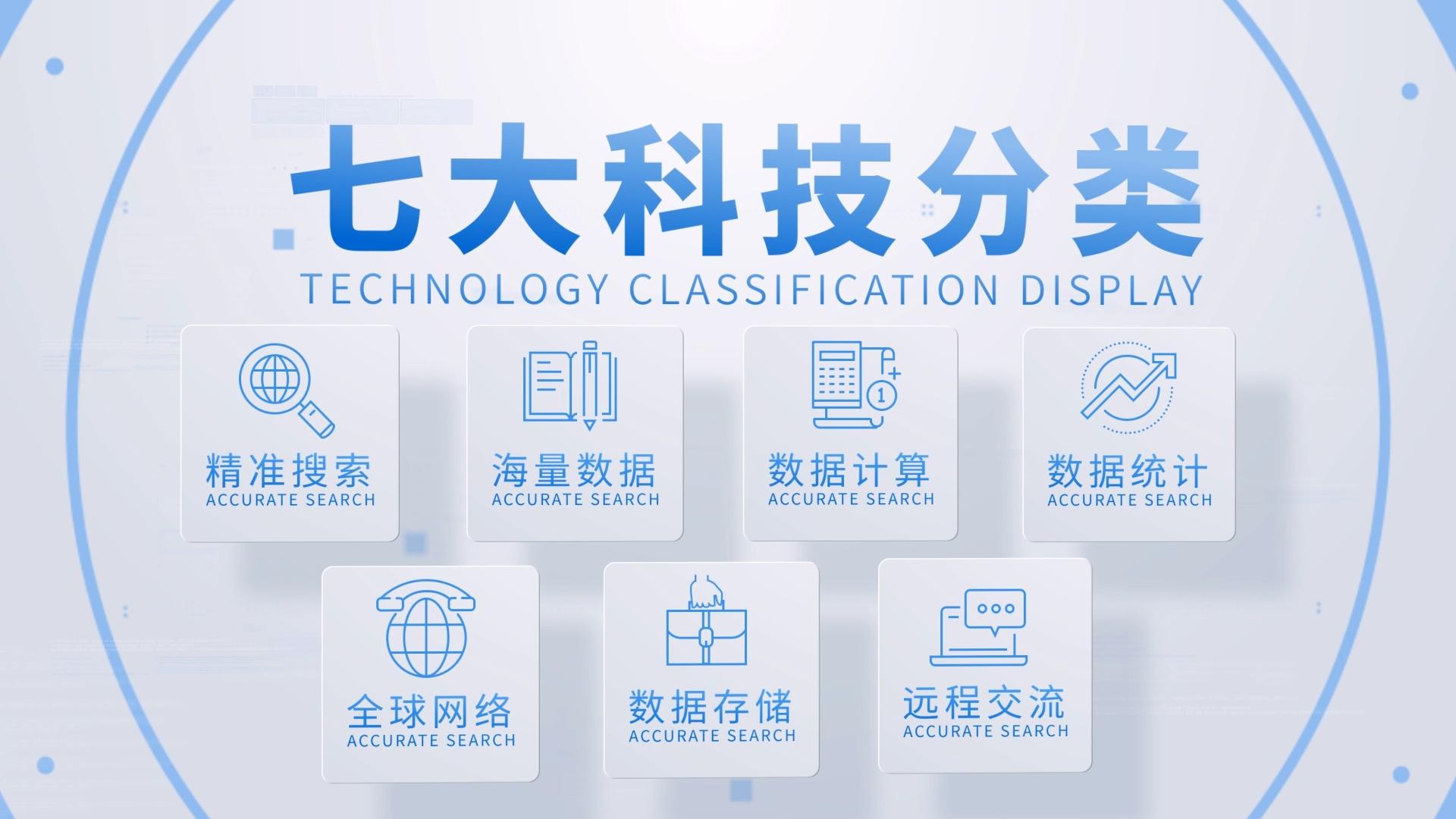 简洁科技文字分类展示AE模板的预览图