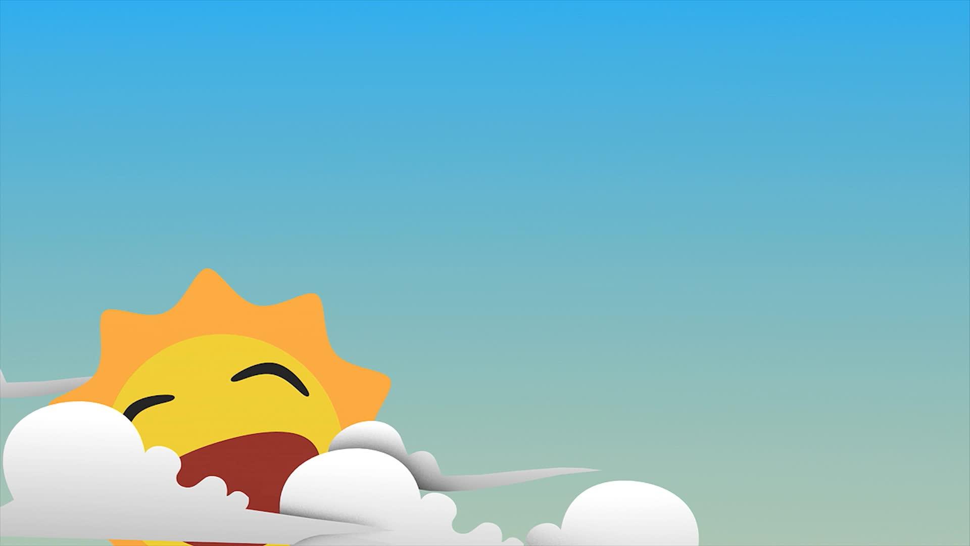 卡通太阳云动画视频的预览图
