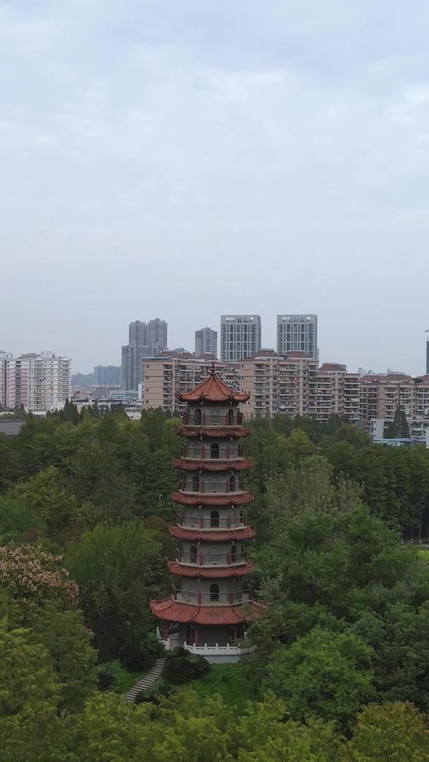 武汉城市地标宝塔佛教胜地旅游素材视频的预览图