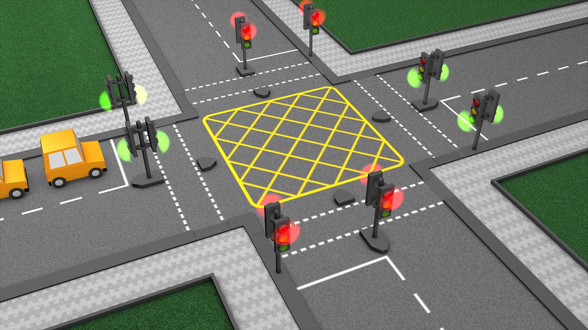 道路交通便利概念动画汽车系统视频的预览图