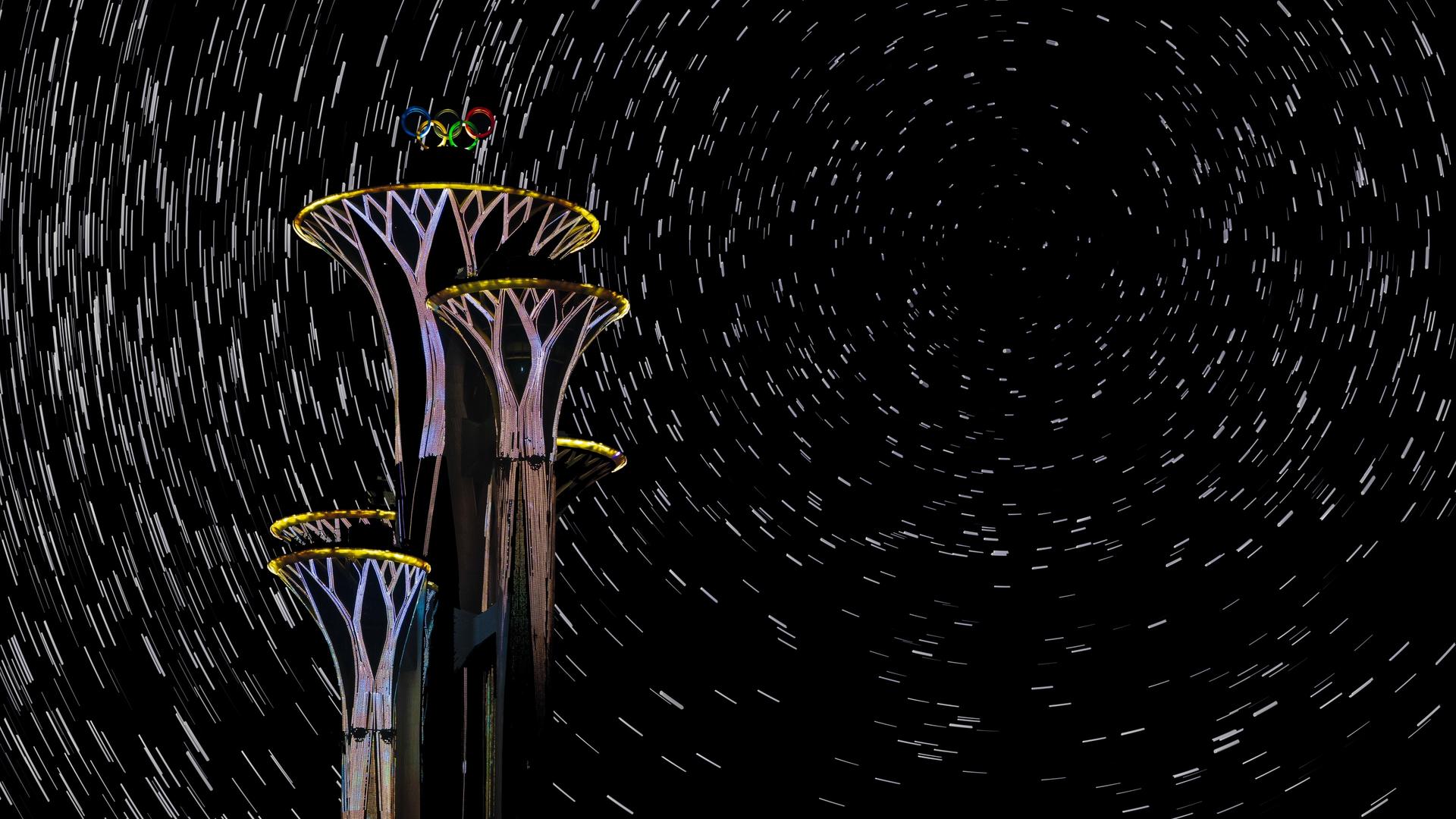 北京奥林匹克塔环绕星轨之动态视频的预览图