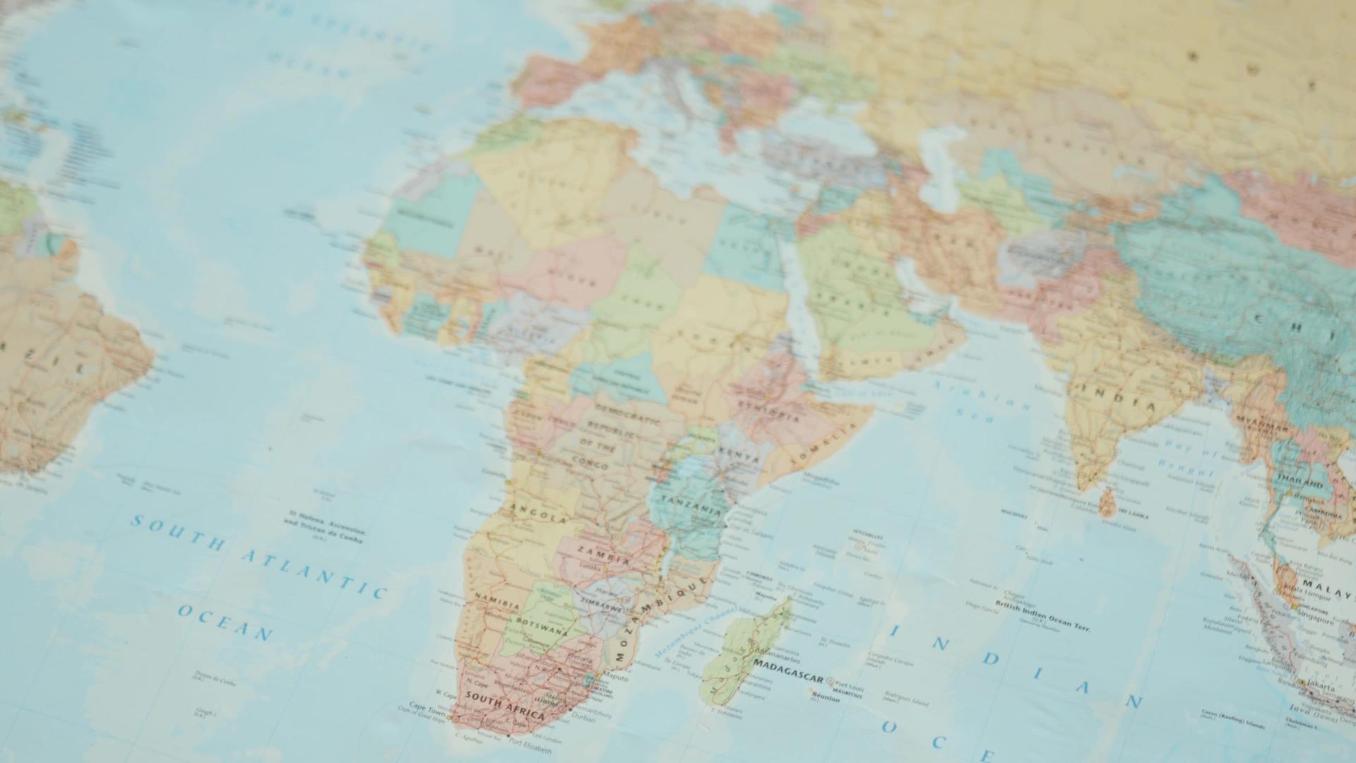 非洲大陆上的世界地图视频的预览图