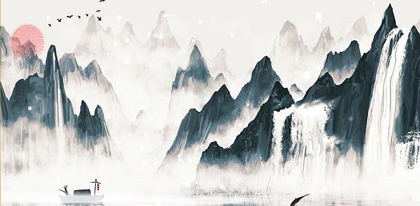 中国风山水背景图视频的预览图
