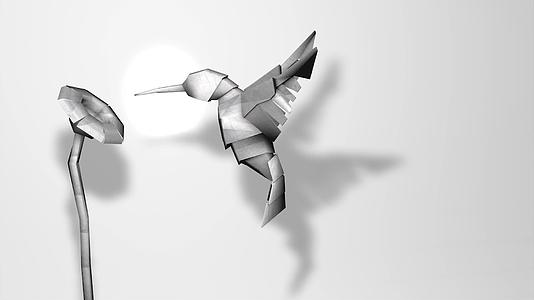 创意动画纸蜂鸟折纸工艺品视频的预览图