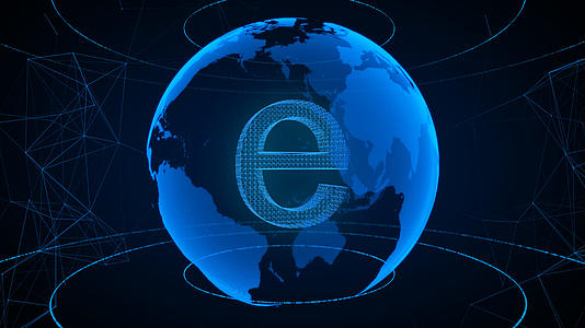 蓝色粒子E科技背景视频的预览图