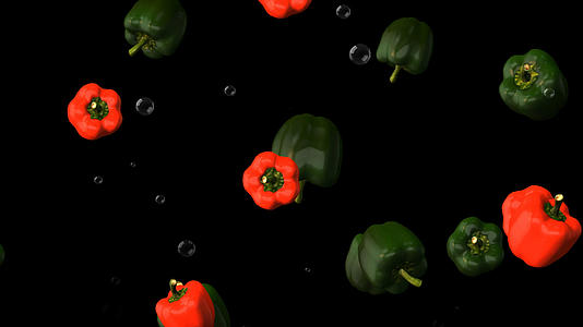 透明通道蔬菜青椒视频素材视频的预览图
