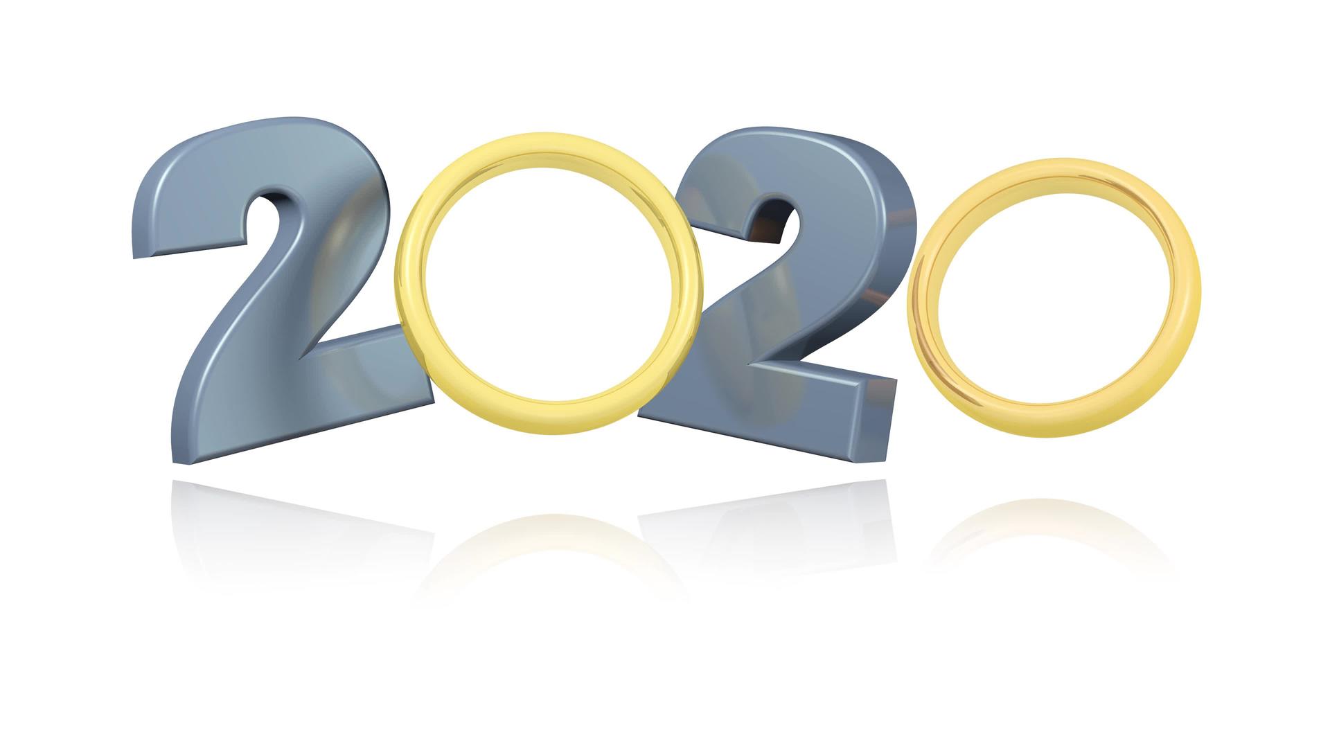 2020年彩色金戒设计在白色上无限旋转视频的预览图