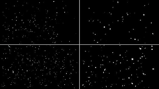一组形态各异下降的雪花粒子视频的预览图