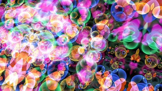 彩虹泡泡的抽象维度视频的预览图