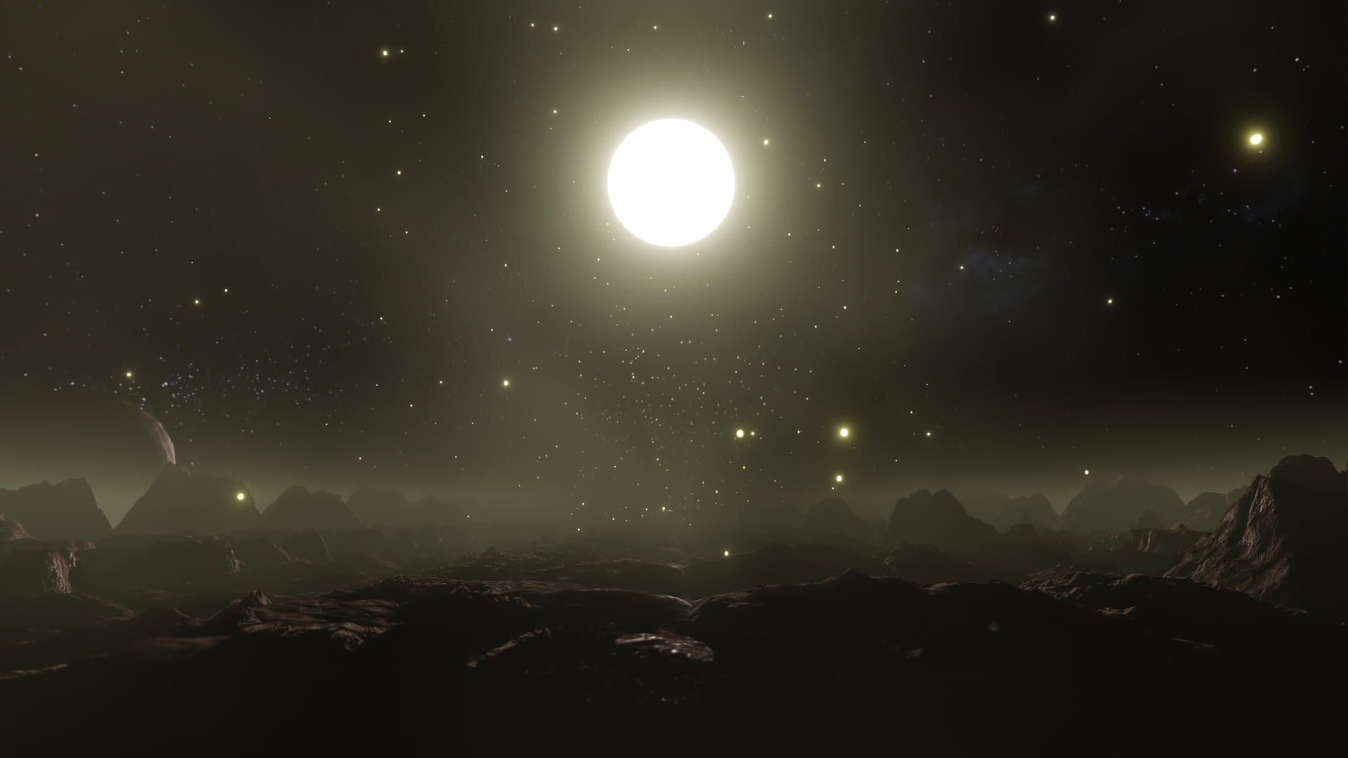 月球悬崖谷的夜空视频的预览图