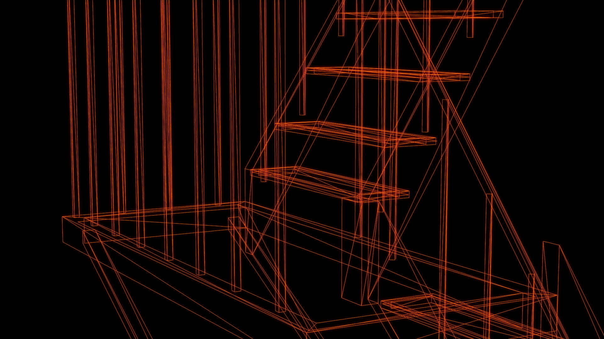 应急楼梯线框3D翻动动画视频的预览图