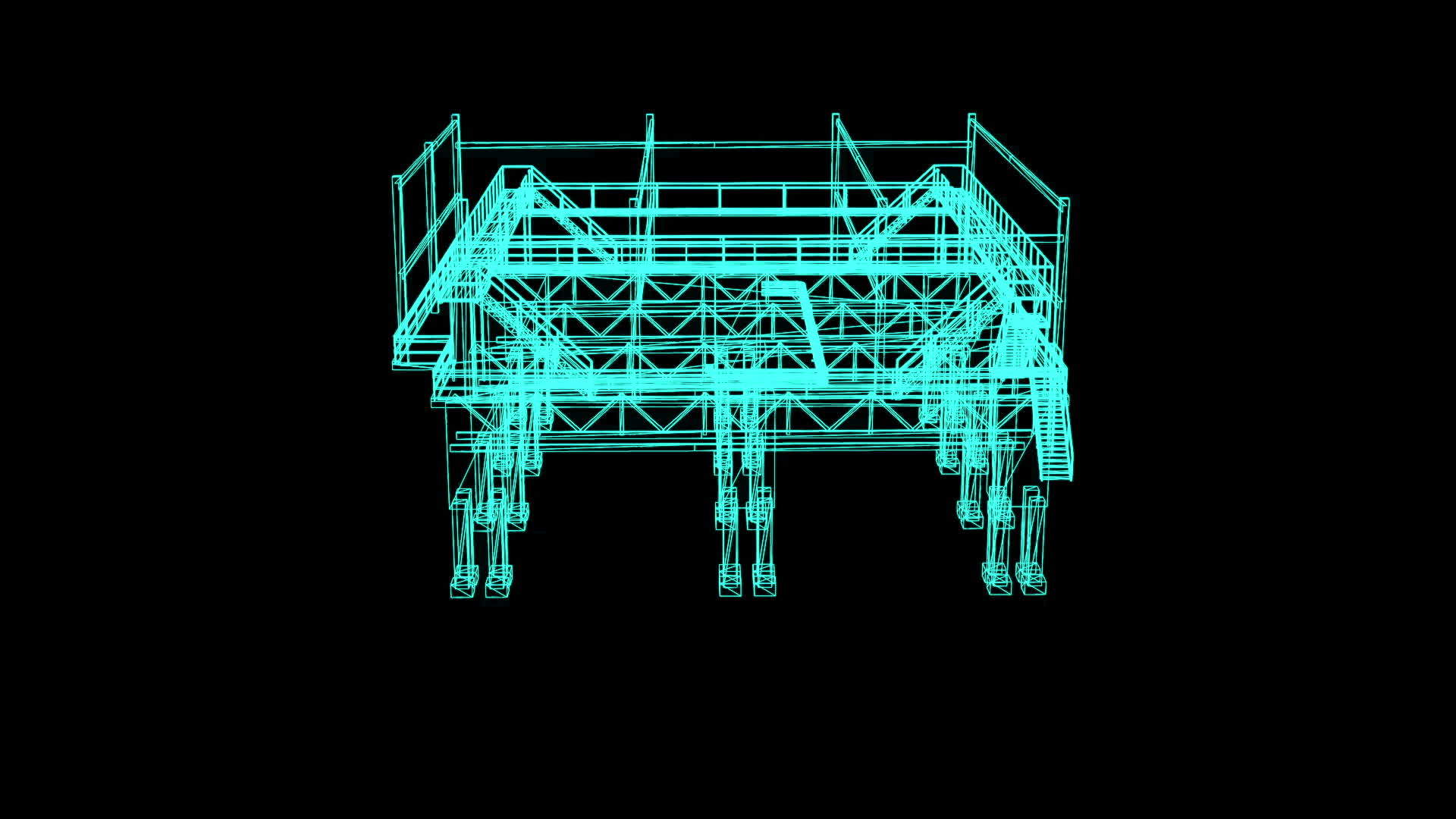3d工业平台线框架模型视频的预览图