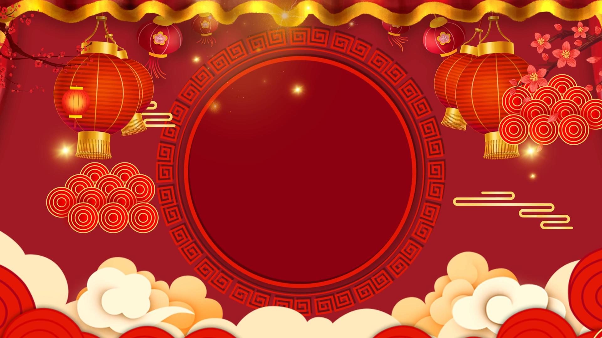4K动态红色喜庆春节循环背景视频视频的预览图