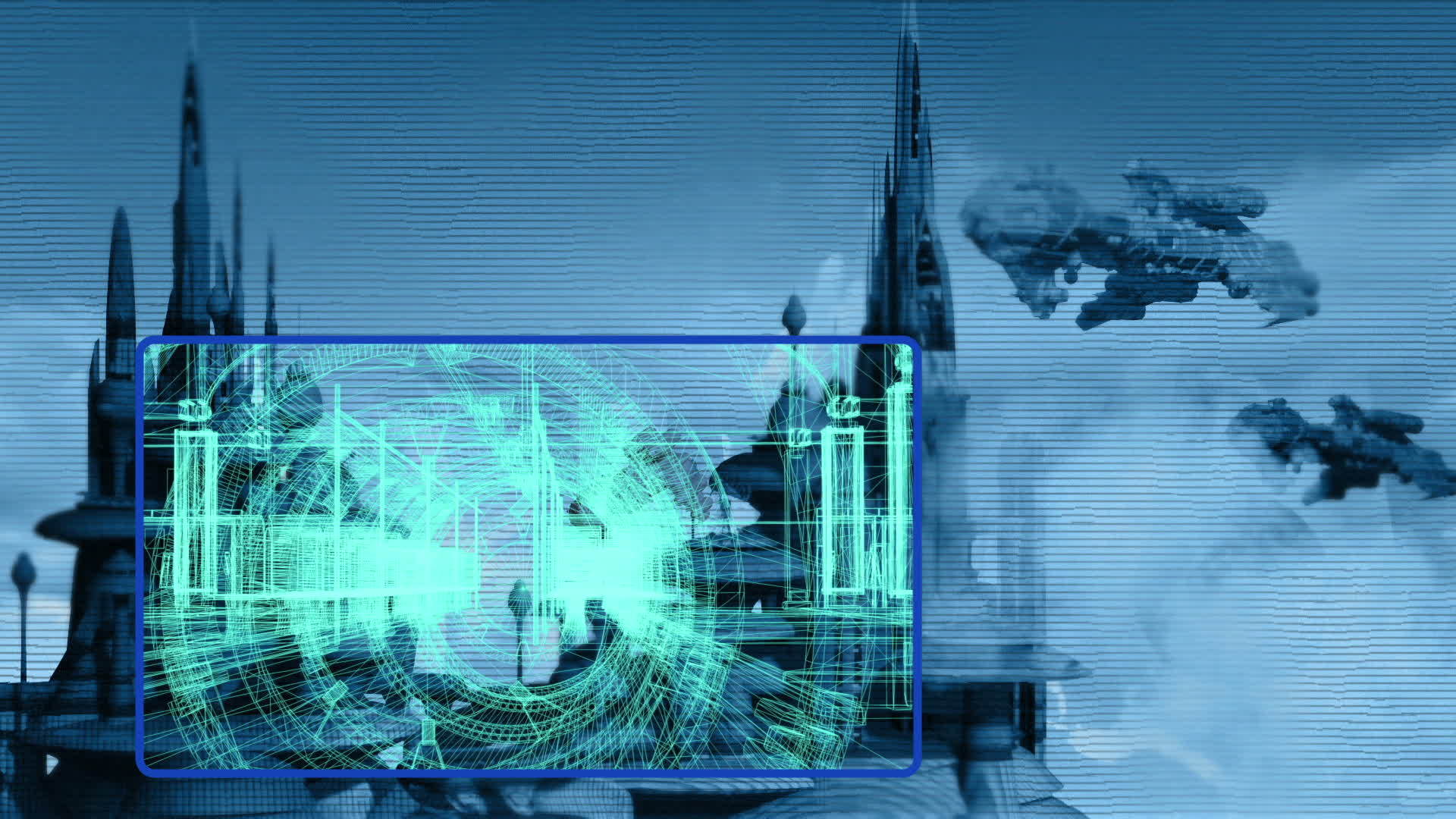 3d未来城市动画潮流元素和太空飞船视频的预览图