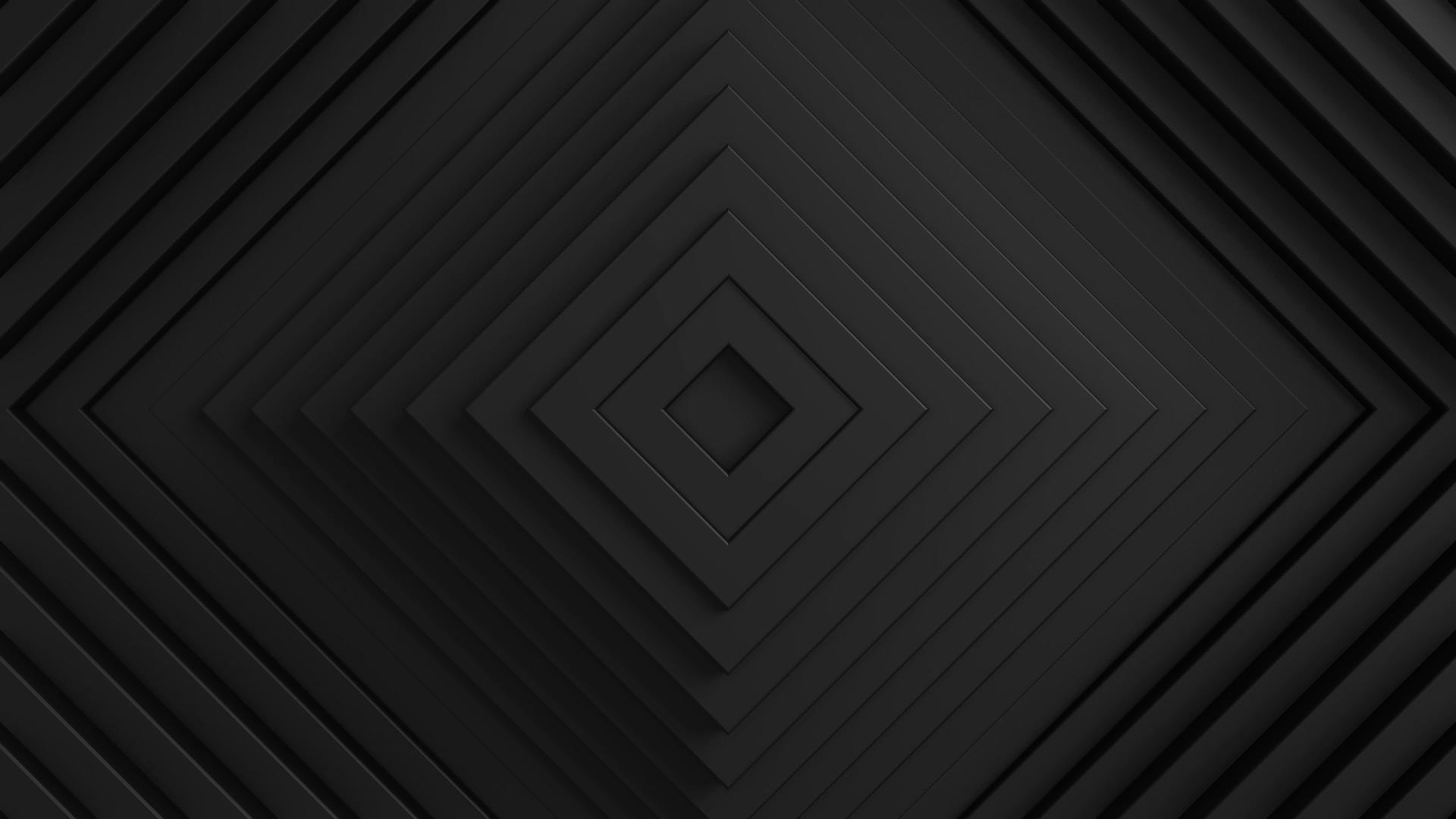抽象方形黑色纯四边形环的动画具有偏移效果视频的预览图