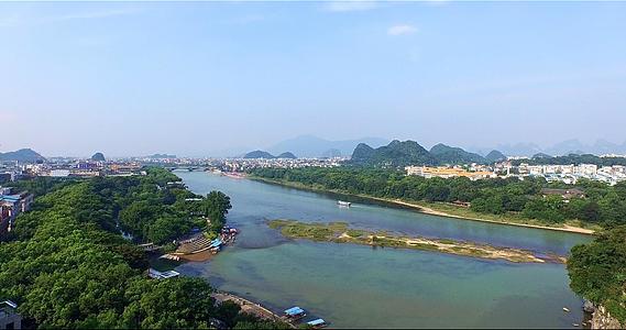 桂林城市风光漓江两岸视频的预览图