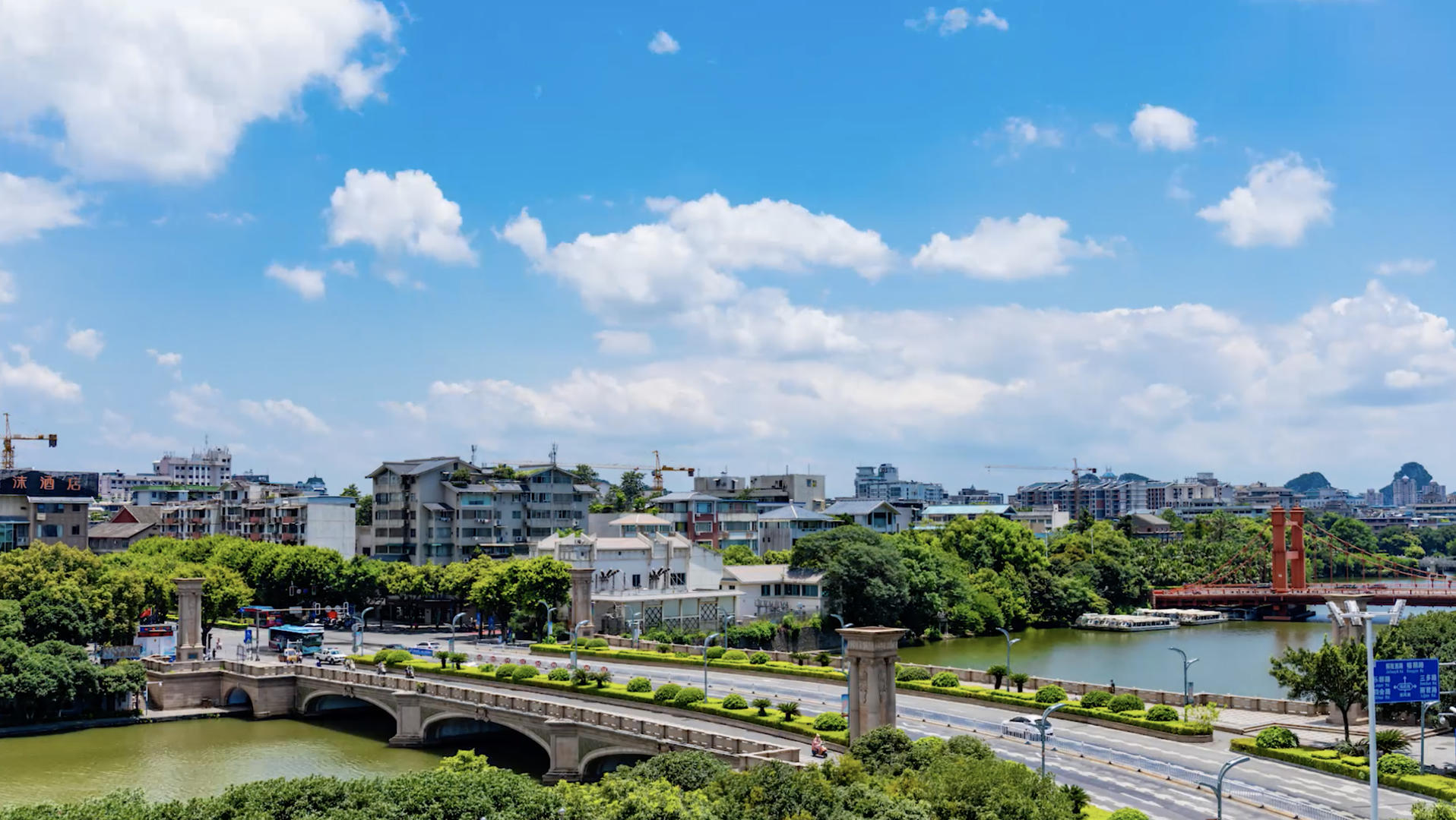 桂林地标观漪桥延时摄影视频的预览图