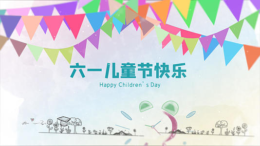 六一儿童节节日快乐AE模板视频的预览图