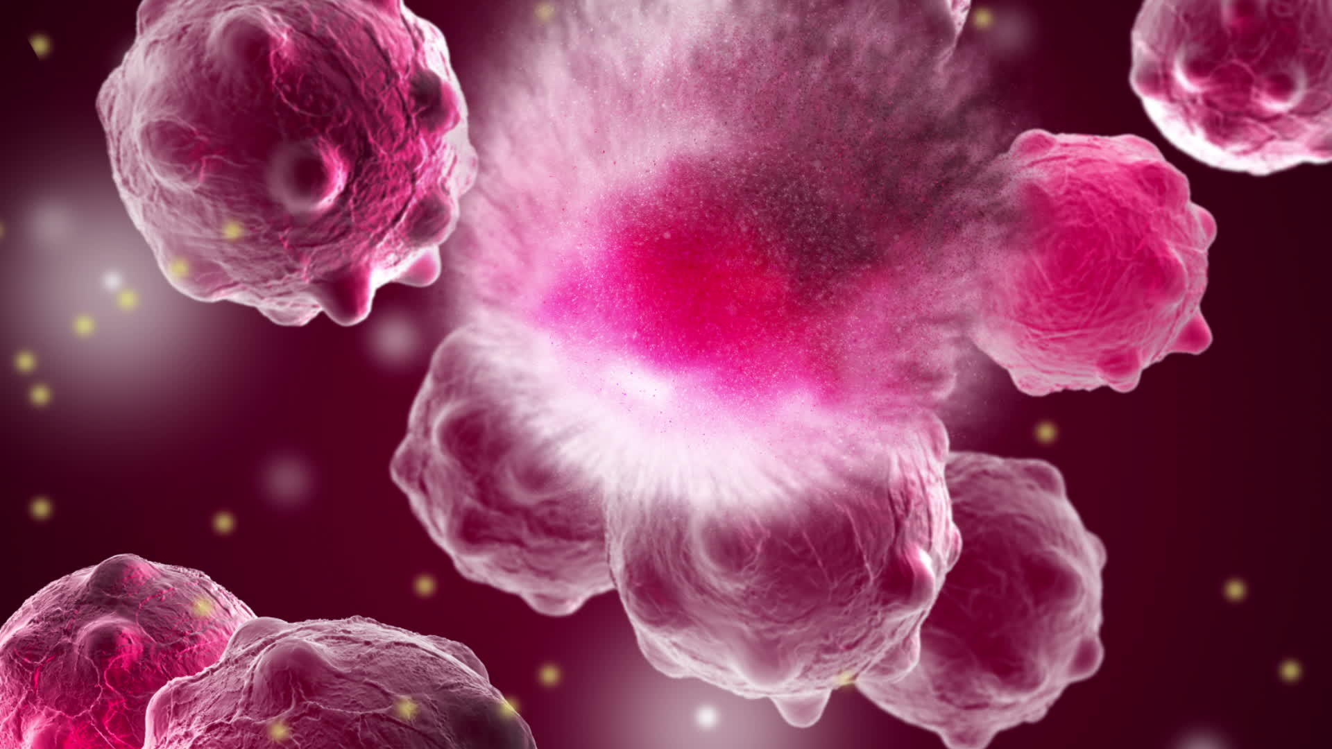 3d癌细胞爆炸动画视频的预览图