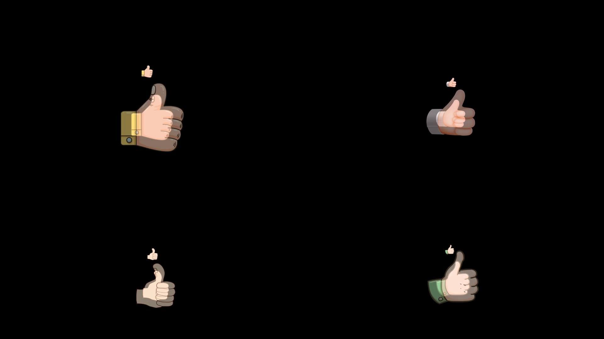 多组大拇指点赞视频素材视频的预览图