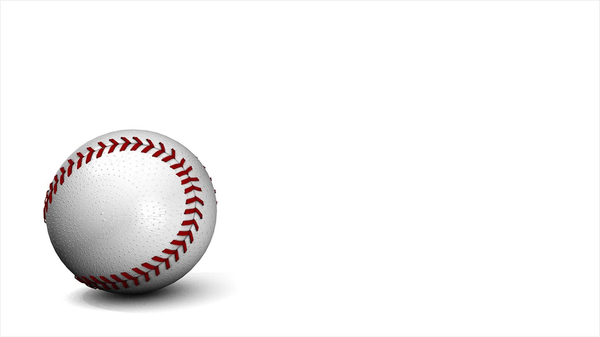 棒球动画滚动的白色球体视频的预览图