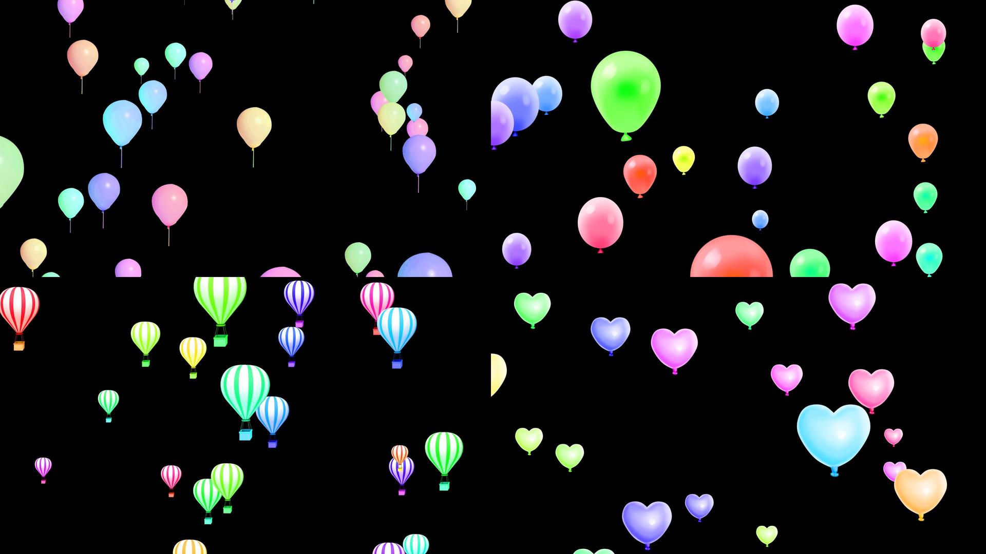 一组上升的彩色气球带通道视频的预览图