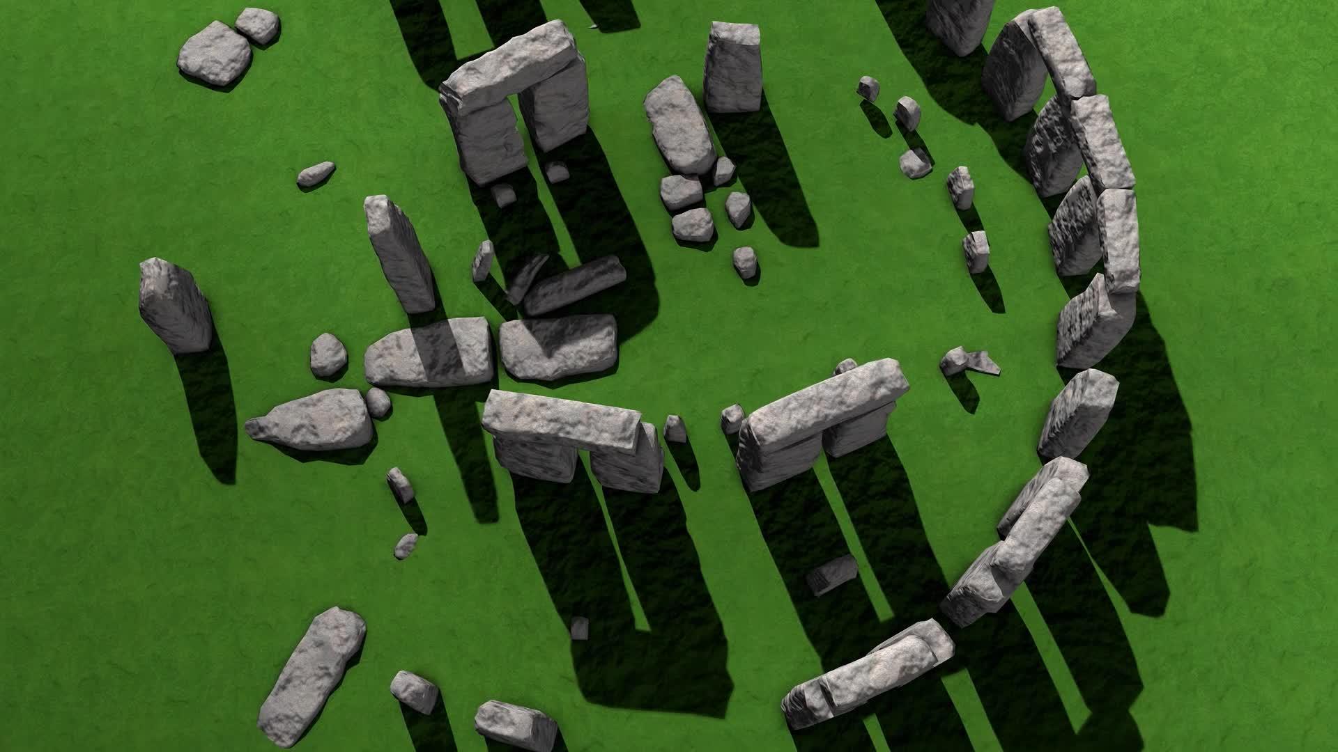 古老的巨石柱三维动画视频的预览图