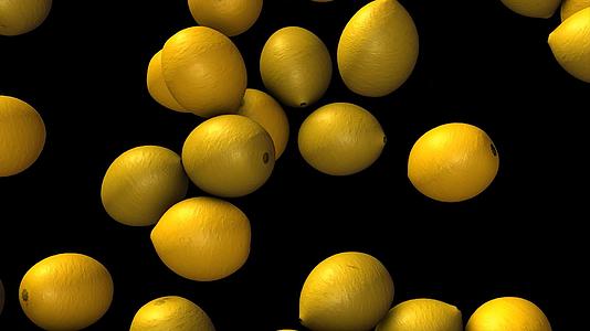 3D新鲜柠檬水果掉落视频的预览图