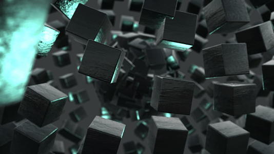 旋转动画中的抽象立方体视频的预览图