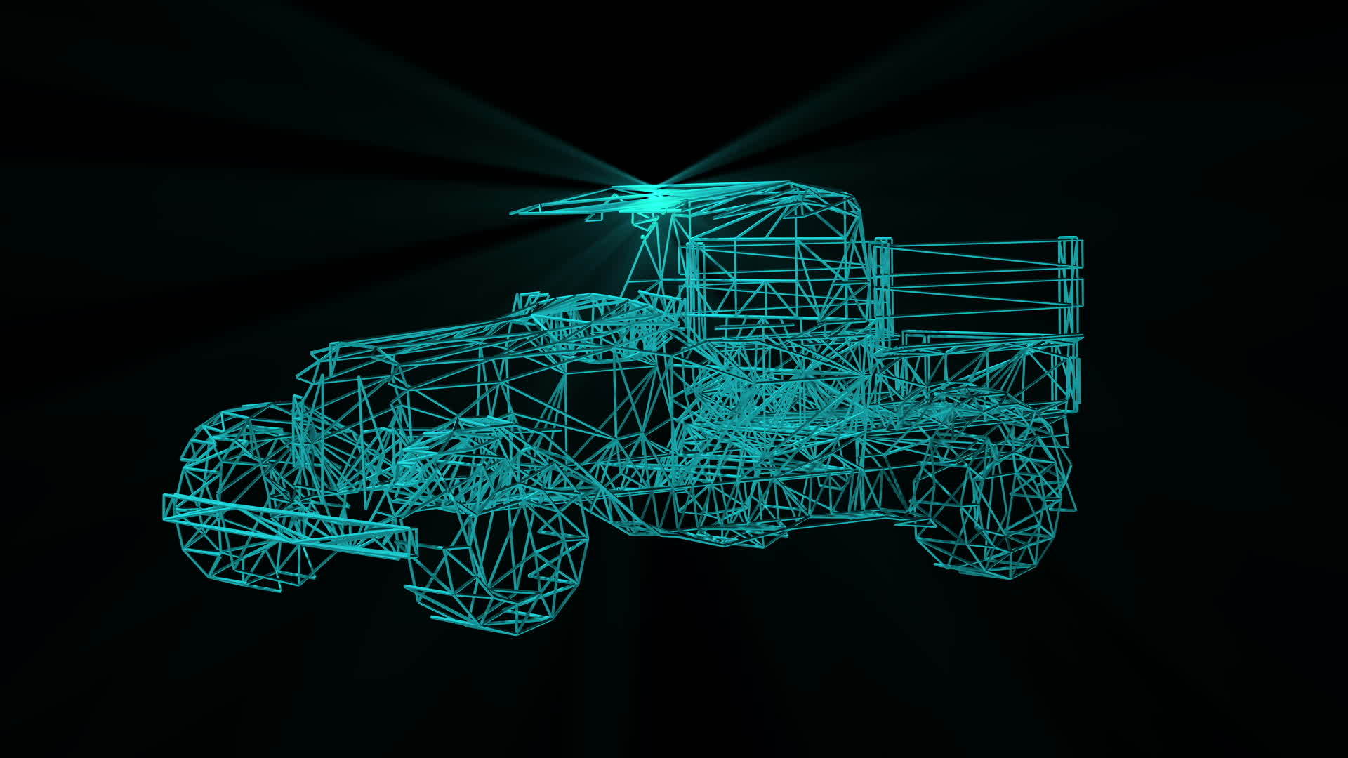 卡车汽车电线框架模型模型视频的预览图