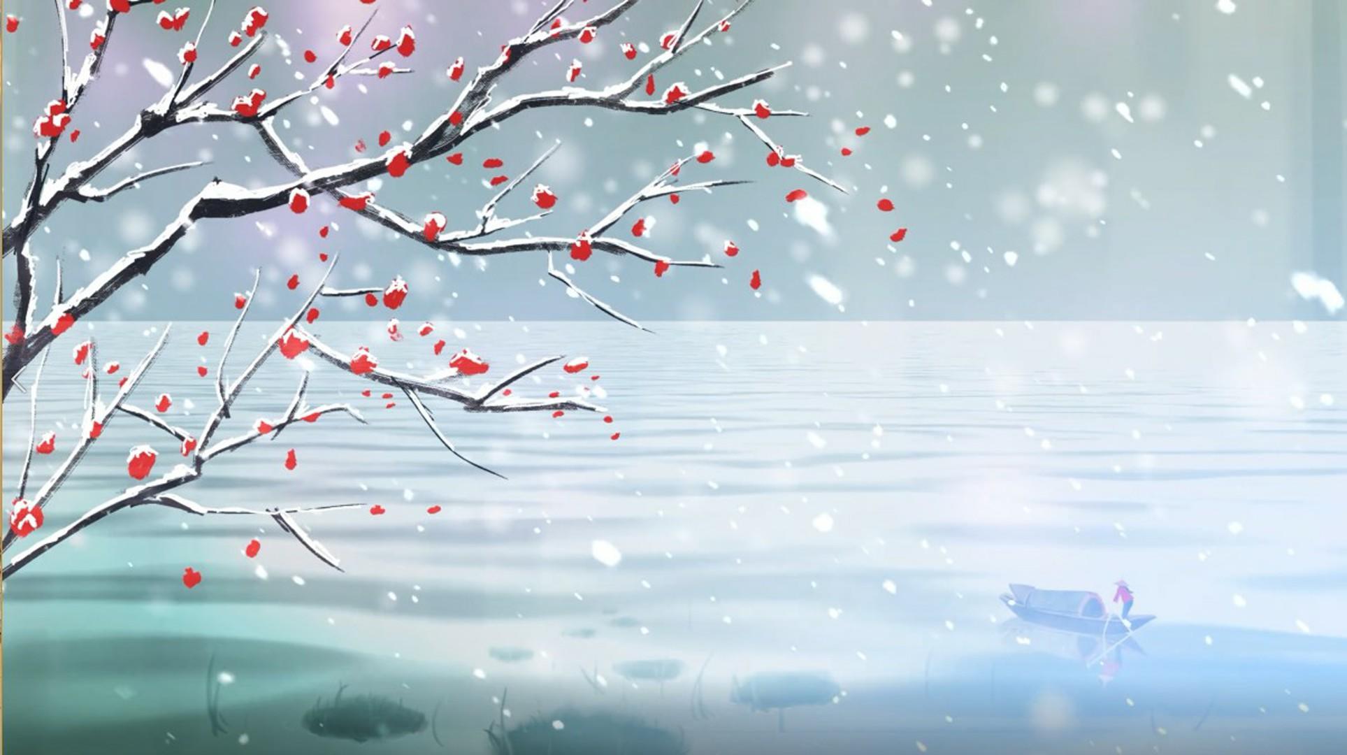 梅花雪天唯美背景图视频的预览图
