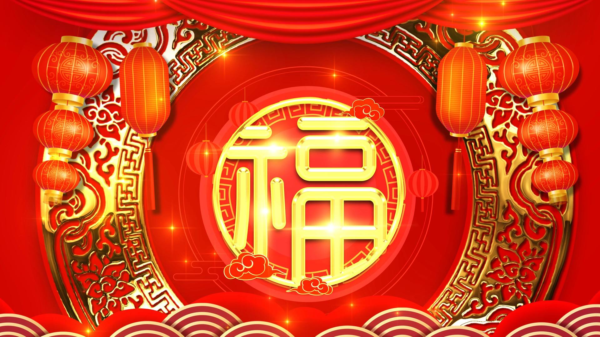 4K动态喜庆金色中国风节日循环背景视频视频的预览图