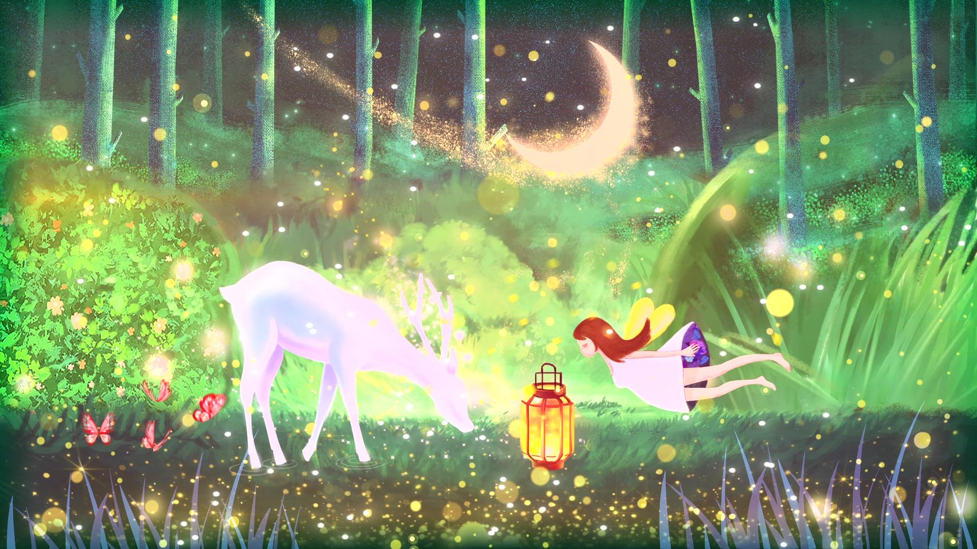 梦幻森林元素背景视频视频的预览图