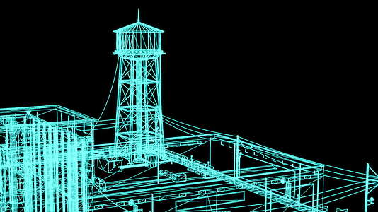 3d工业建筑电线框架模型视频的预览图
