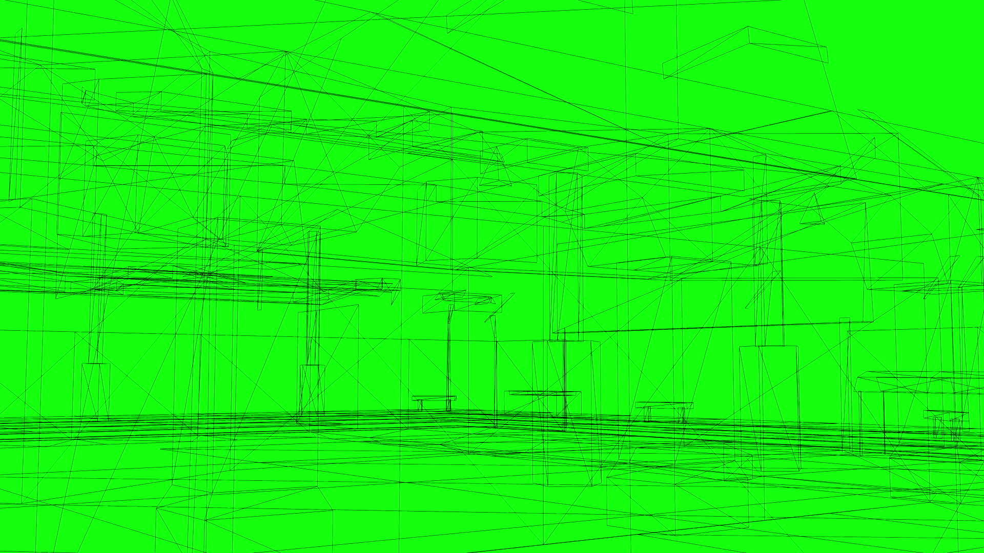 绿幕3d工业建筑电线框架模型视频的预览图