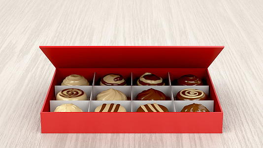 带巧克力糖果的礼品盒视频的预览图