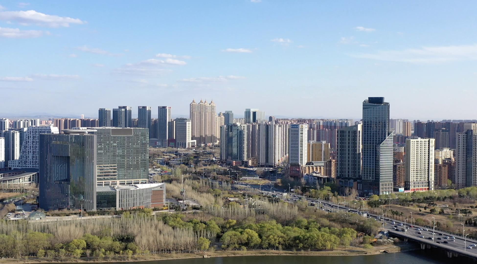 沈阳城市风光航拍4K视频视频的预览图