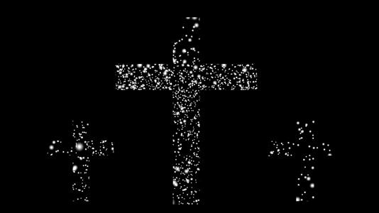 三个十字架由雪粒制成视频的预览图